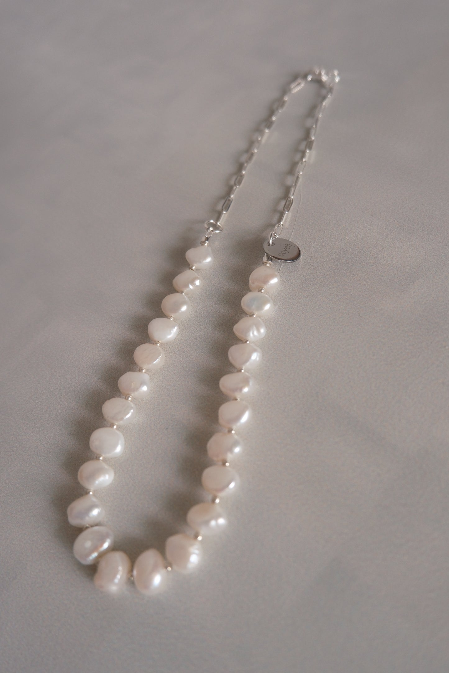 pearl with chain beads necklace