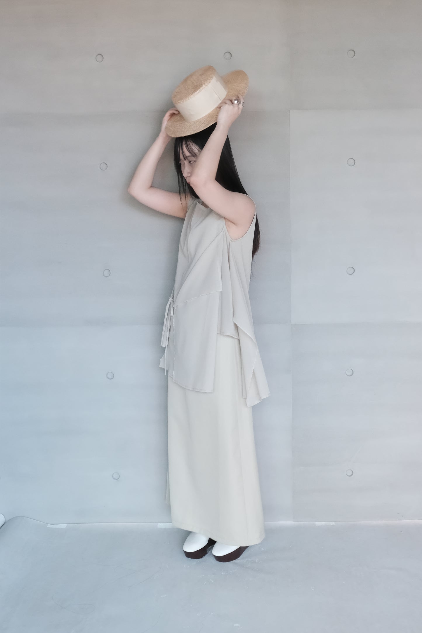 wool blend straight skirt - matcha (pre-order)