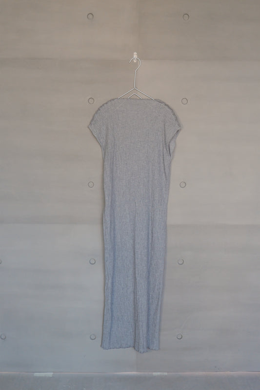 grey knit long vest dress