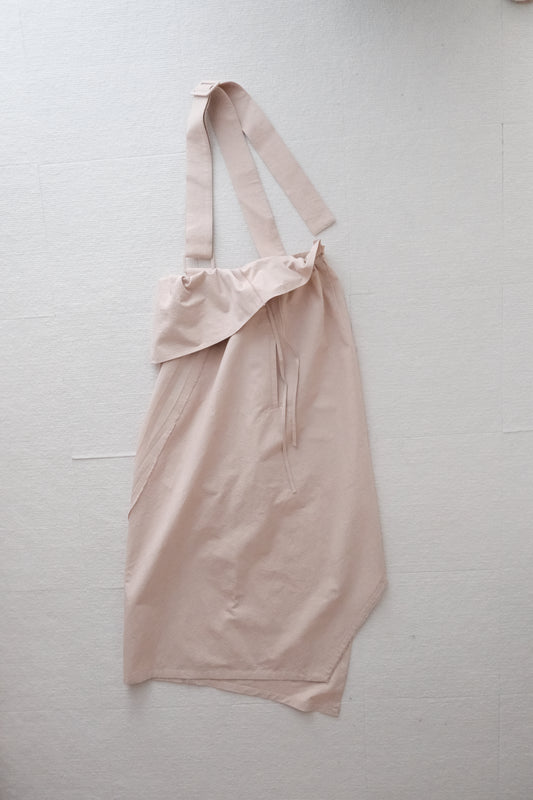 asymmetric folded line strap skirt - pink(in-stock)
