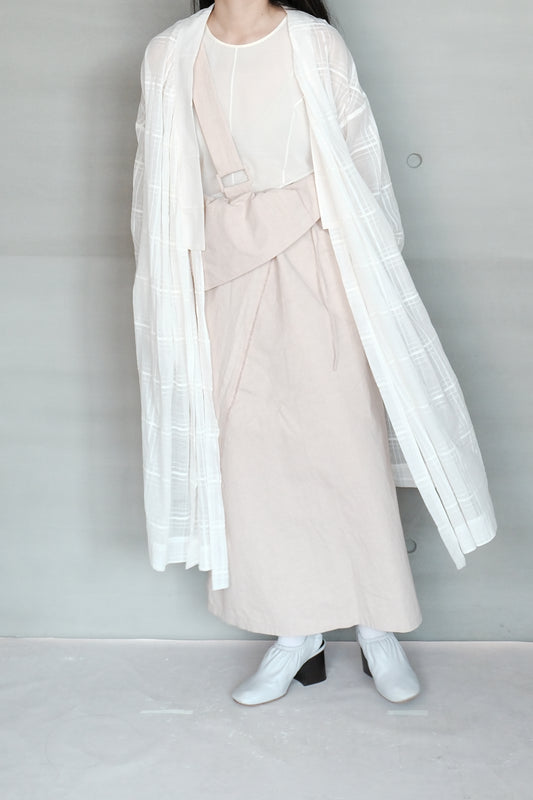 asymmetric folded line strap skirt - pink(in-stock)