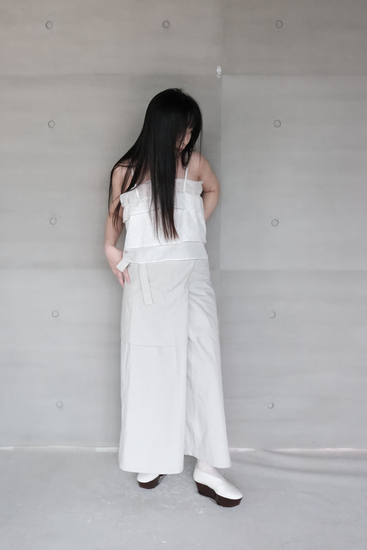 smoke gray layered wrap skirt (in-stock)