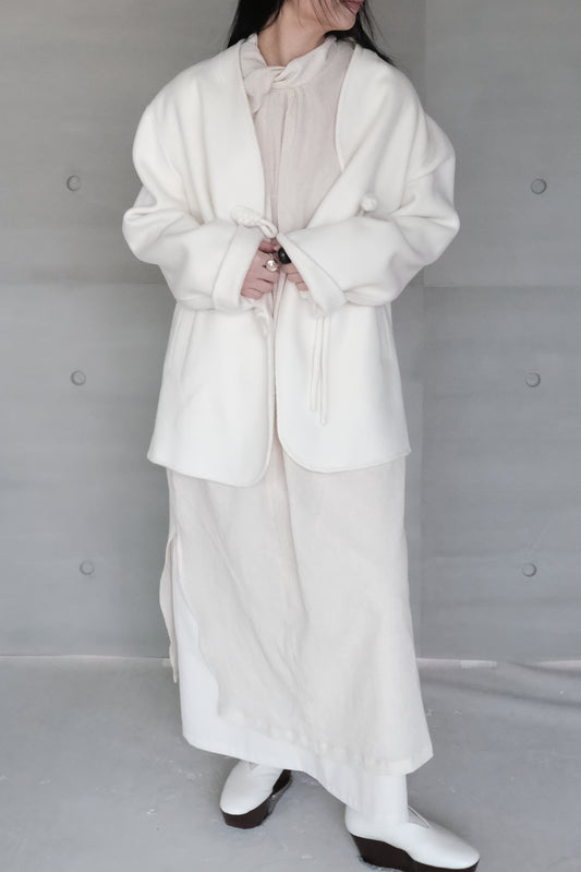 new mandarin wool coat - beige (in-stock)