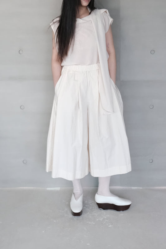 draped tie-neck blouse - beige (pre-order)