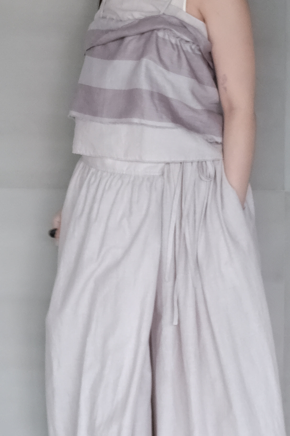 double-layer ruched crop top (in-stock)