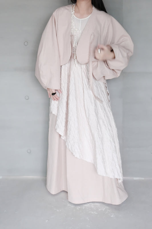 misty pink long-sleeve cover-up jacket ( in-stock )