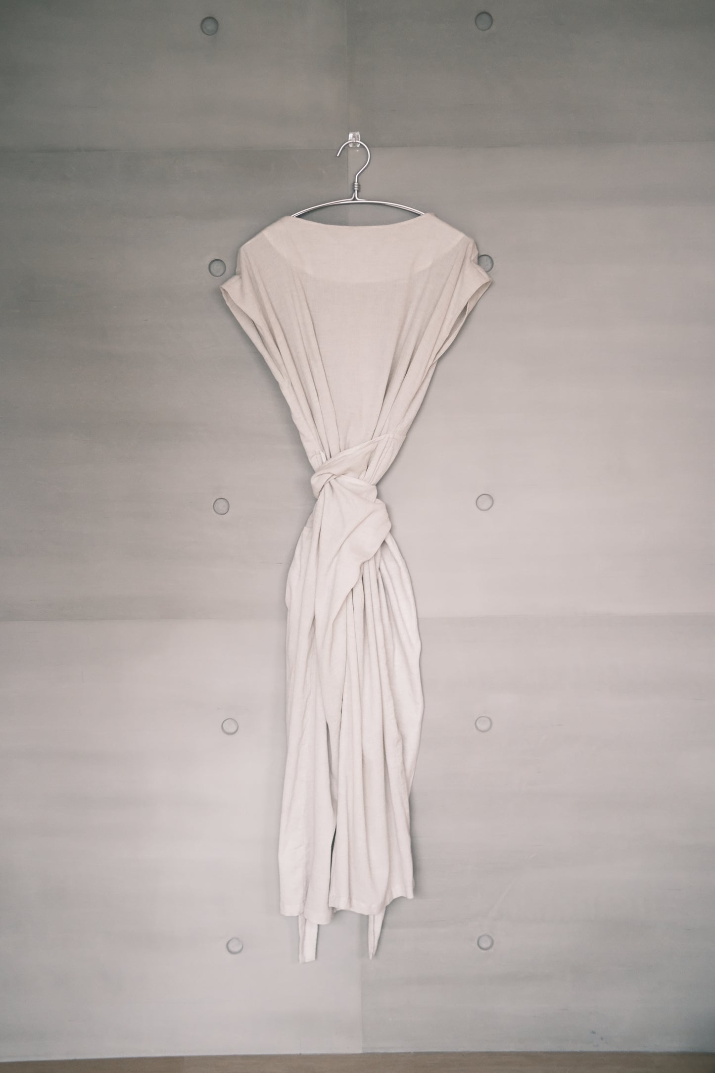 fig-dyed cotton wrapped dress (in-stock)