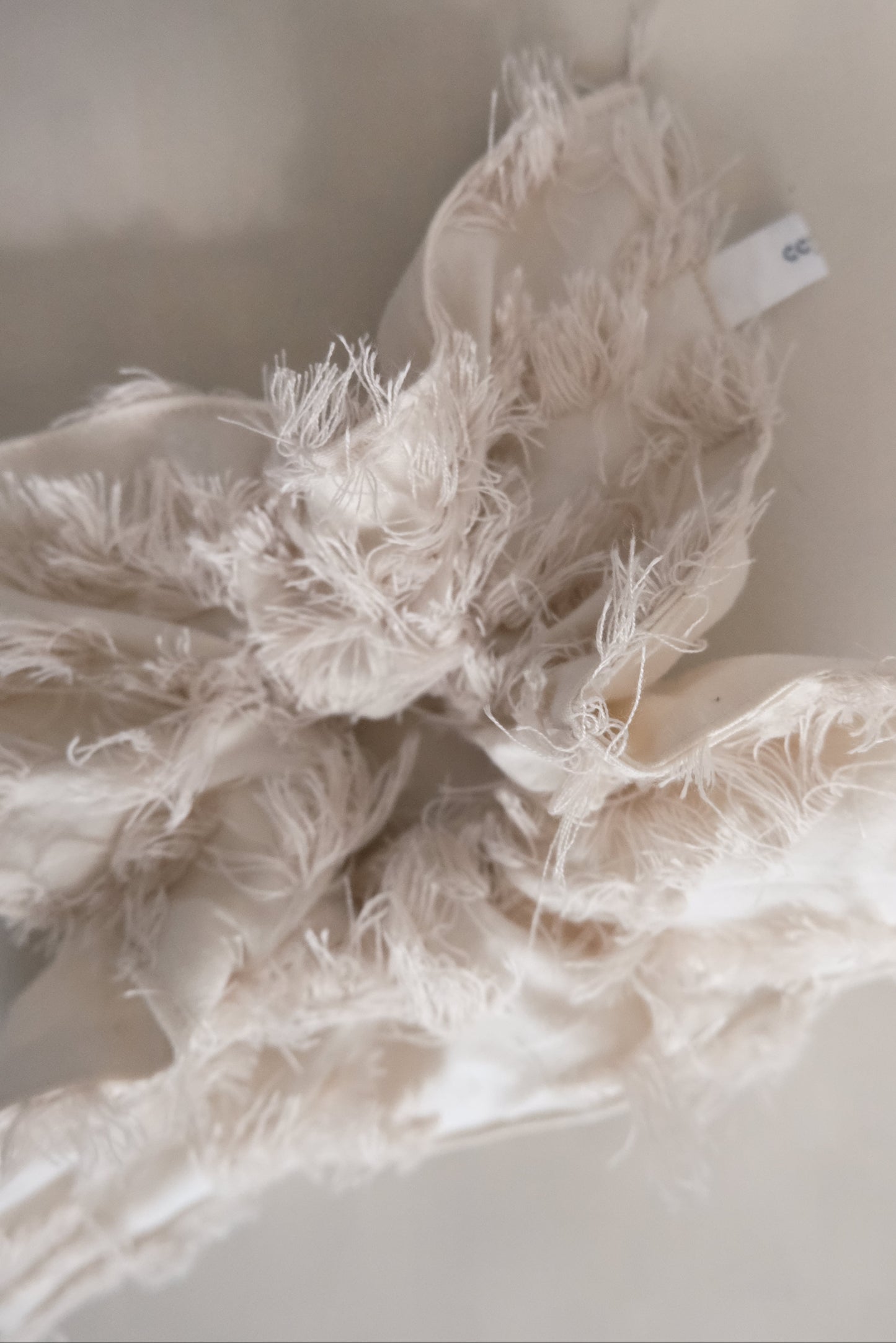 square patchwork hair tie - beige