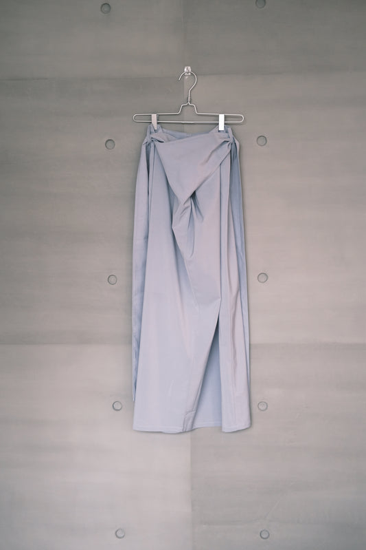 double-layers wrap blue skirt