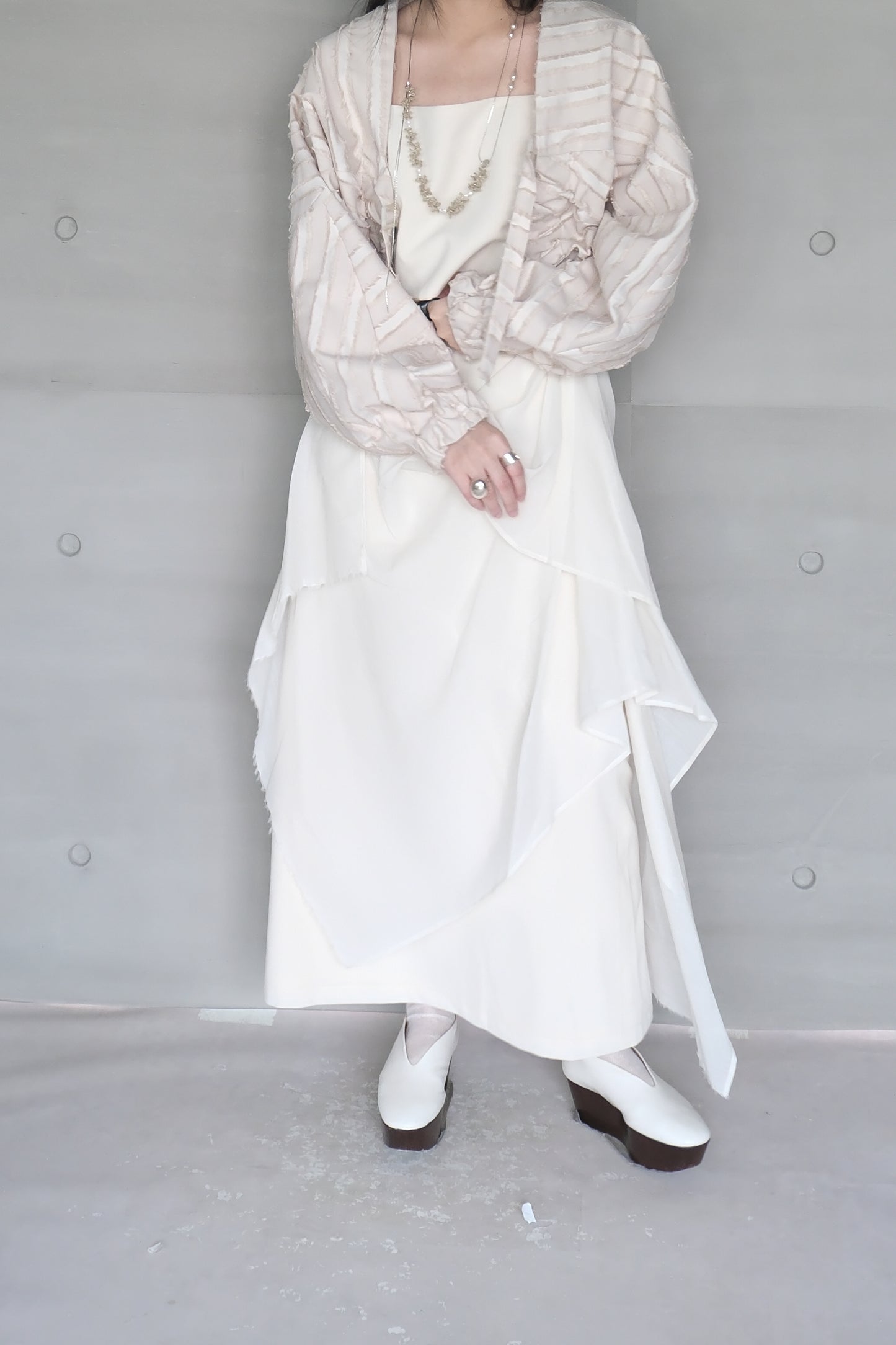 draped-tie wool blend straight skirt (limited item)