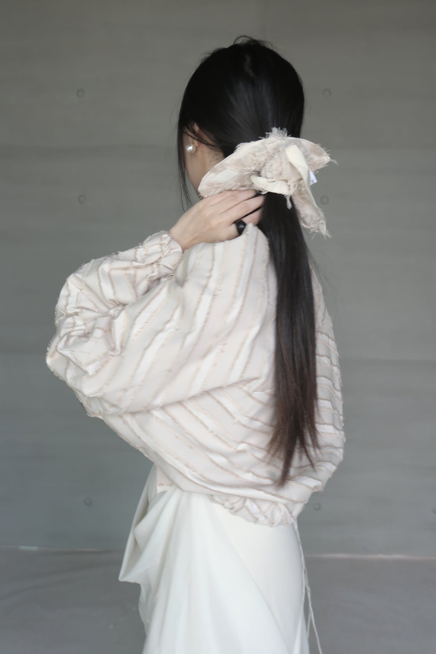 paneled constructed with stripe-jacquard jacket (in-stock)