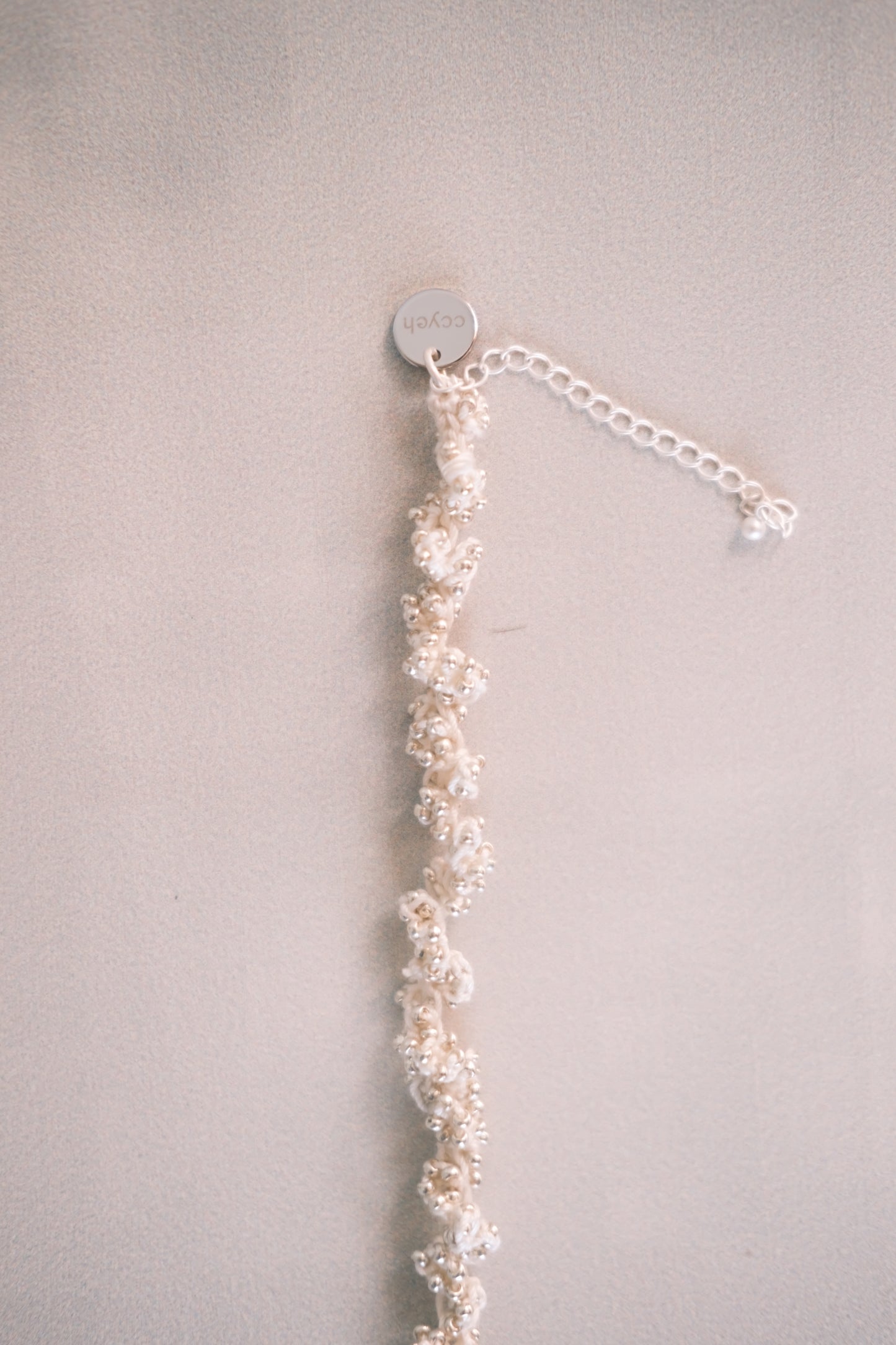 hand-crocheted silver bead bracelet (pre-order)