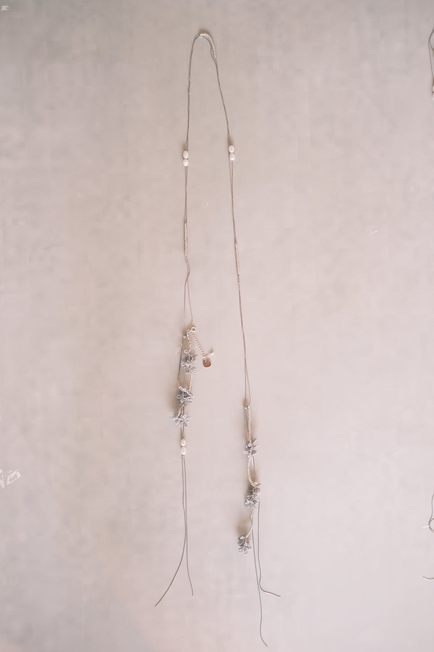 smoke blue handmade beads belt / necklace (pre-order)