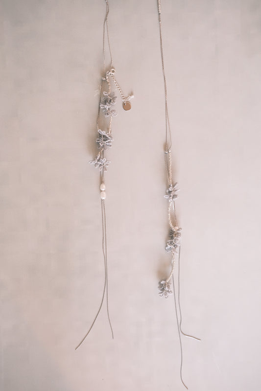 smoke blue handmade beads belt / necklace (pre-order)