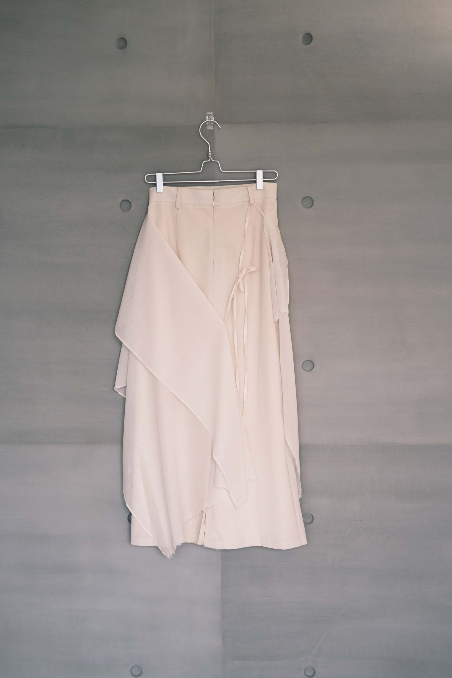draped-tie wool blend straight skirt (limited item)