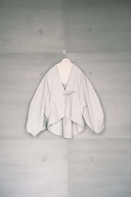 smoke gray long-sleeve cover-up jacket (in-stock)