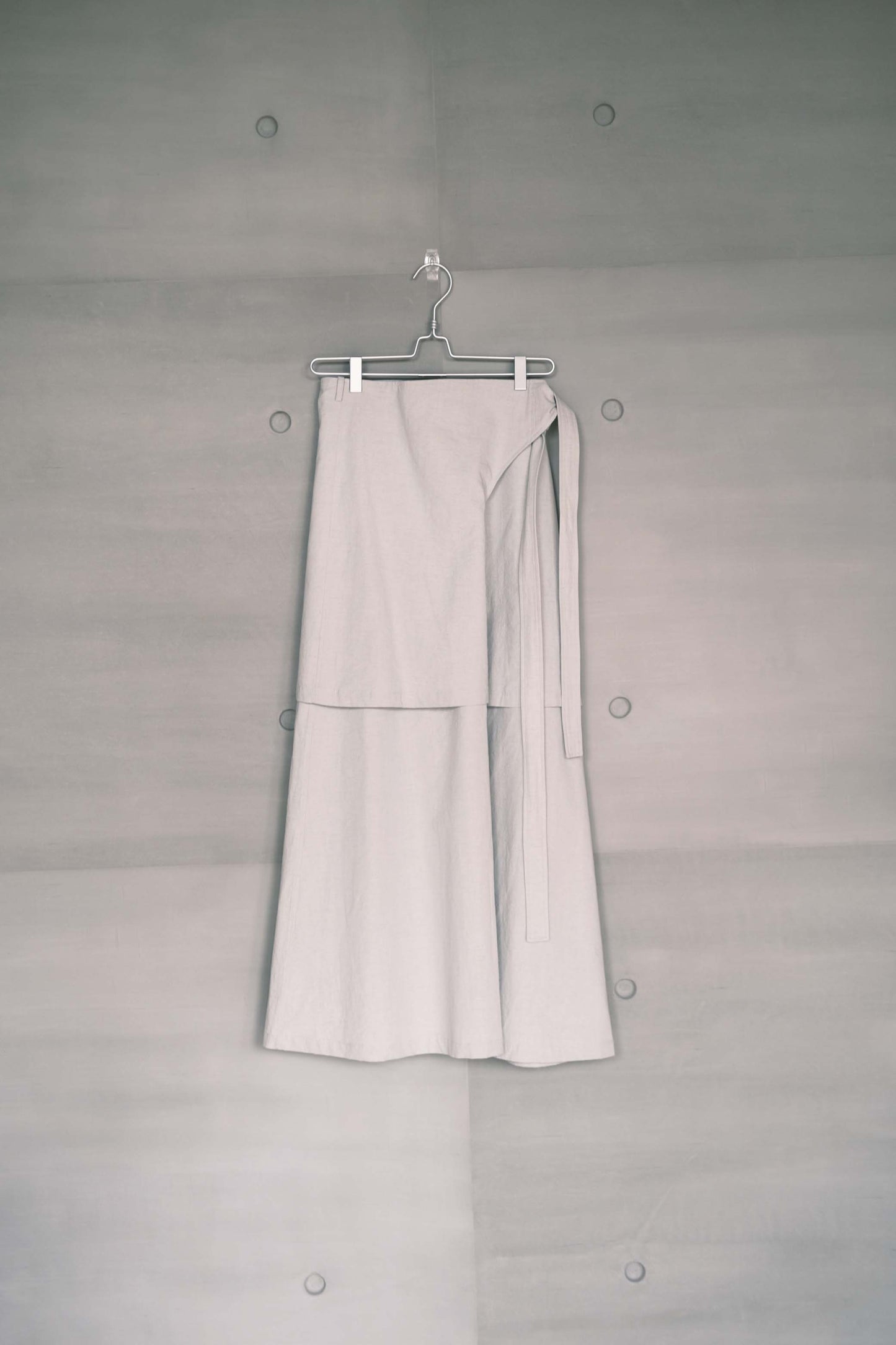 smoke gray layered wrap skirt (in-stock)