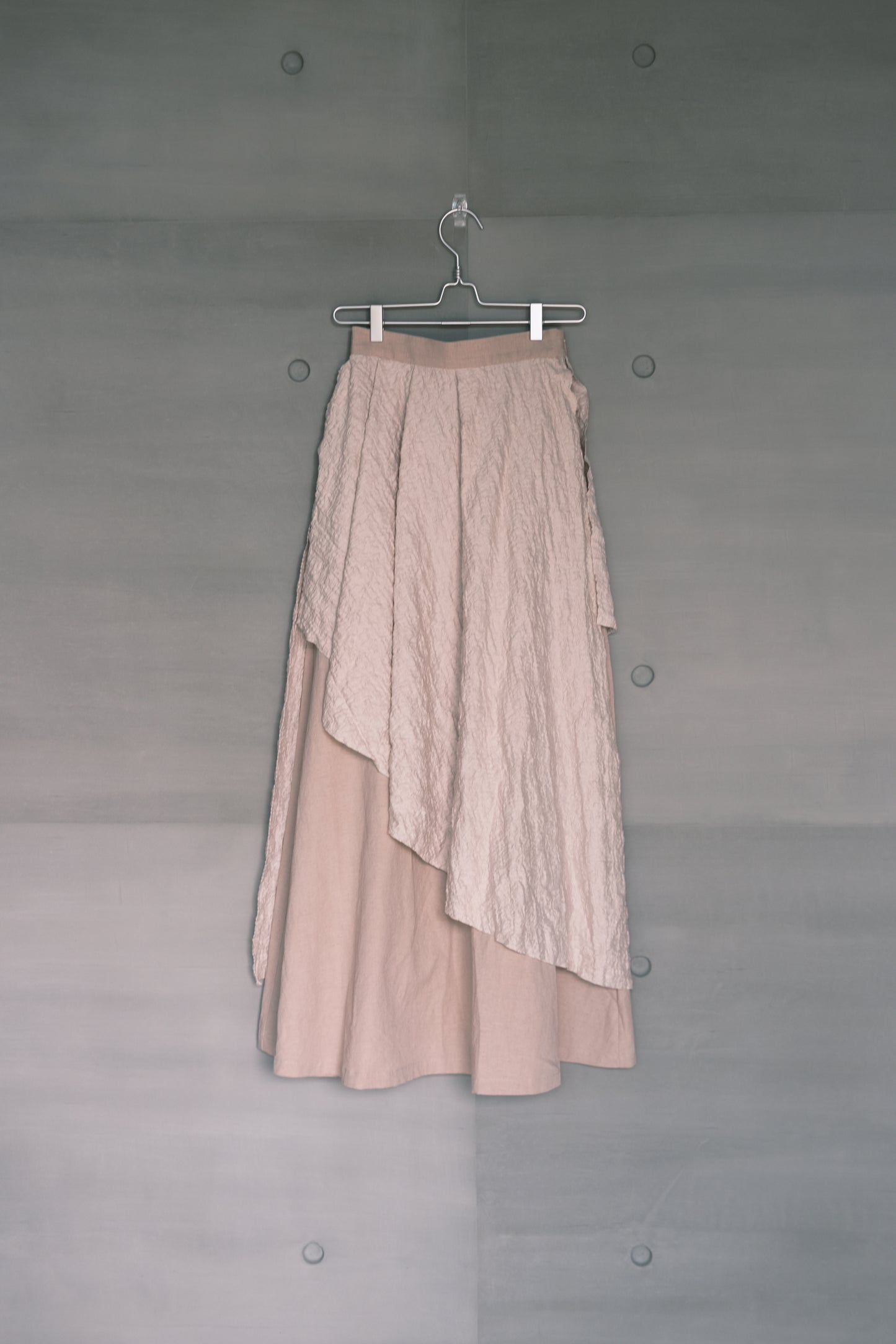 misty pink ruched layered skirt (limited item)