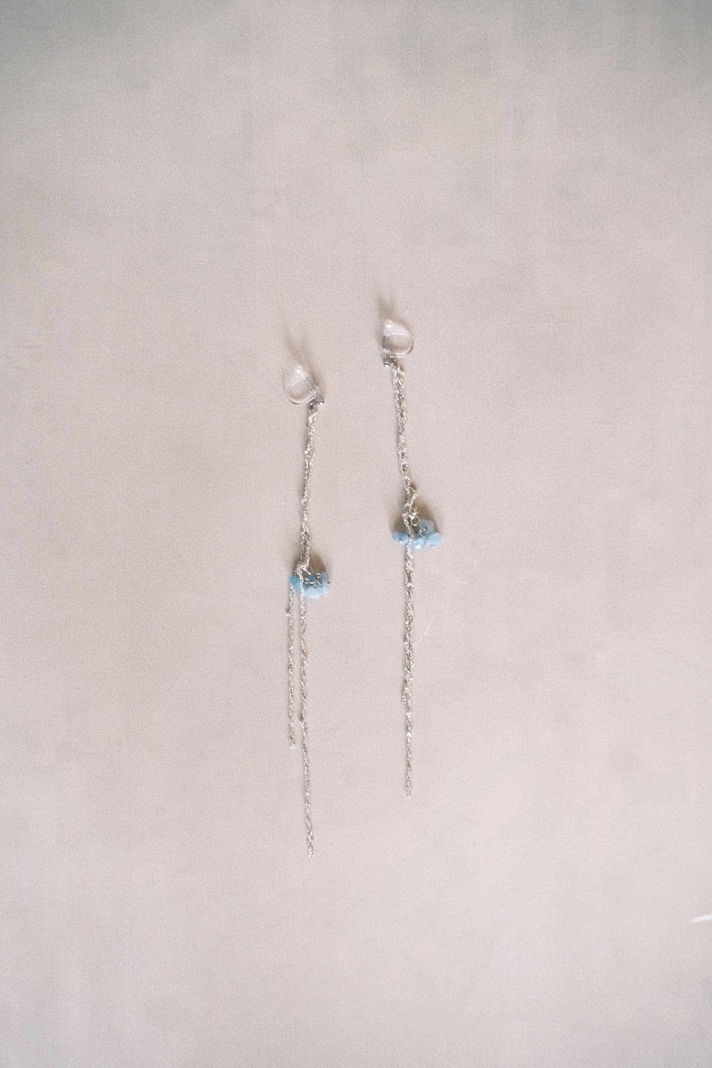 blue stone with tassel earrings (pre-order)