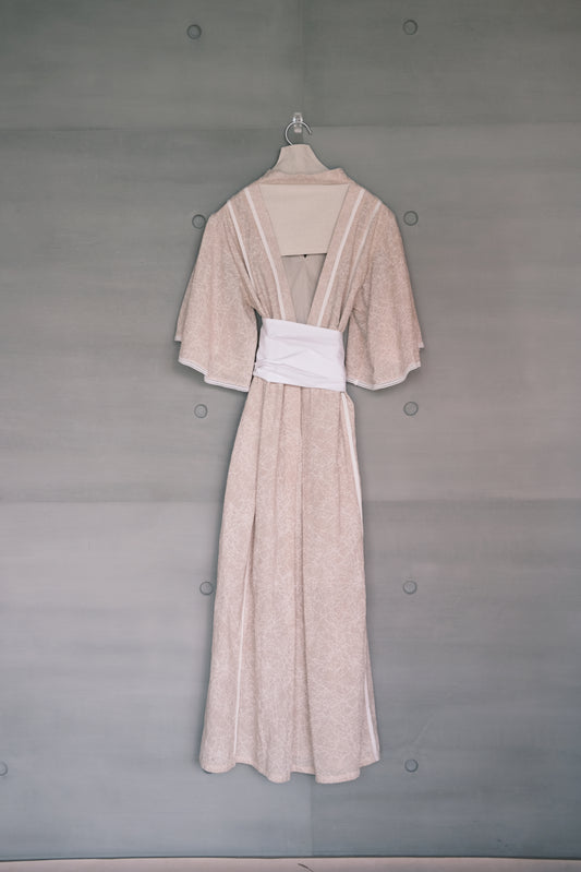 open-back pink ink-splatter cotton dress (in-stock)