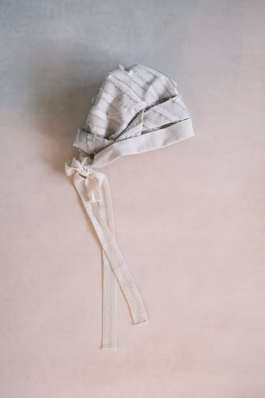 soft cloche hat - stripe beige (pre-order)