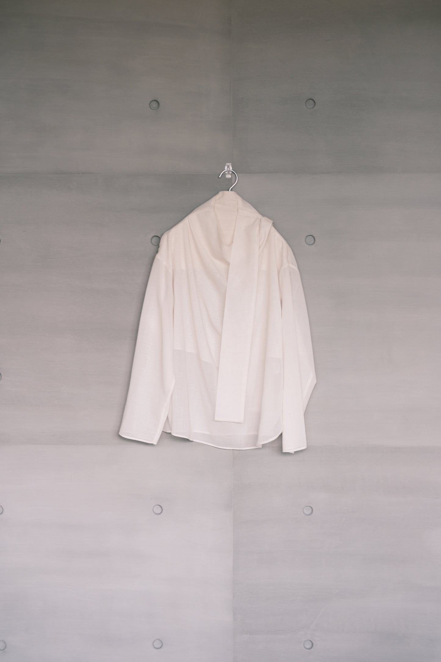 oversized tied-neck top - ivory (in-stock)
