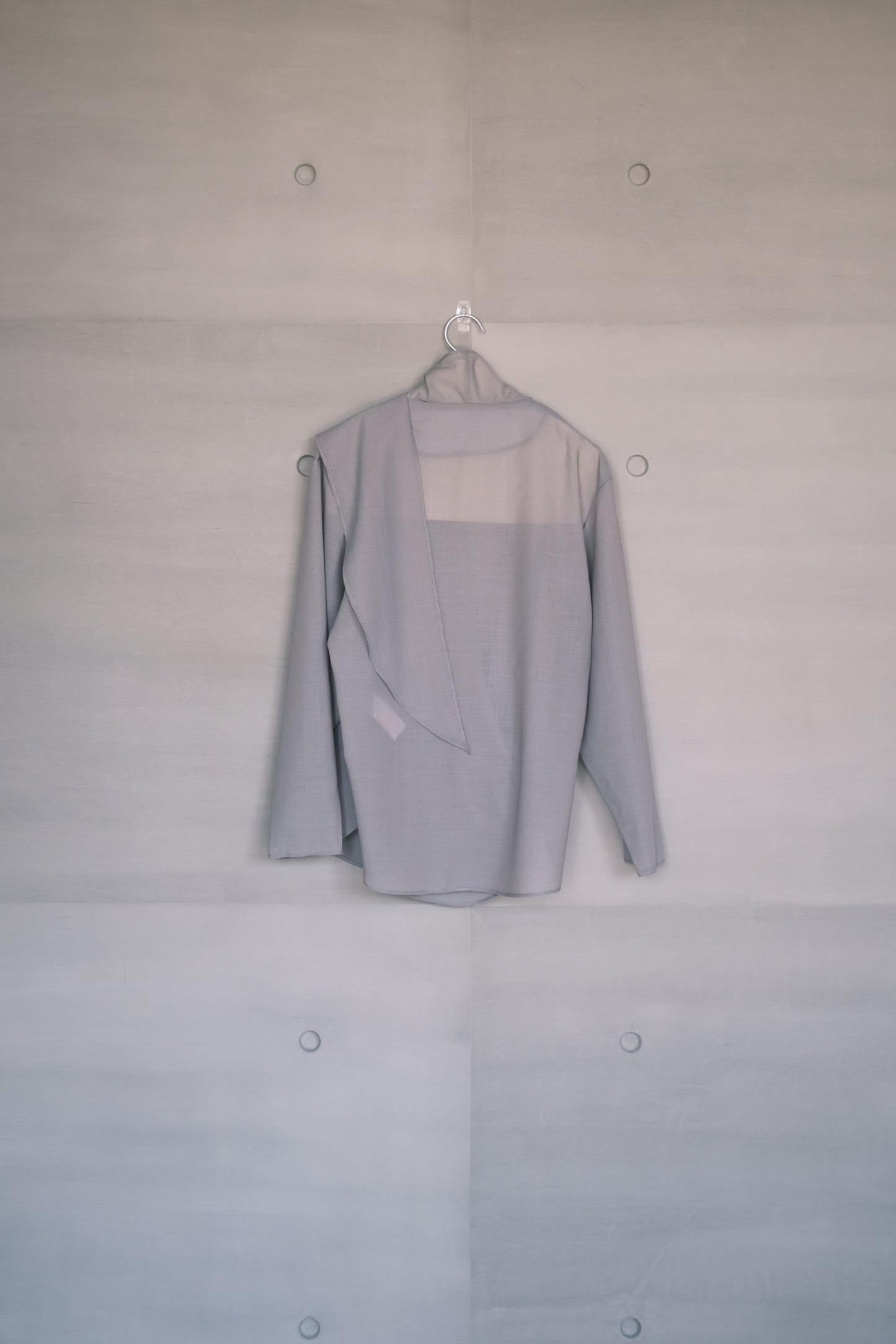 long sleeves grey wrap blouse (in-stock)