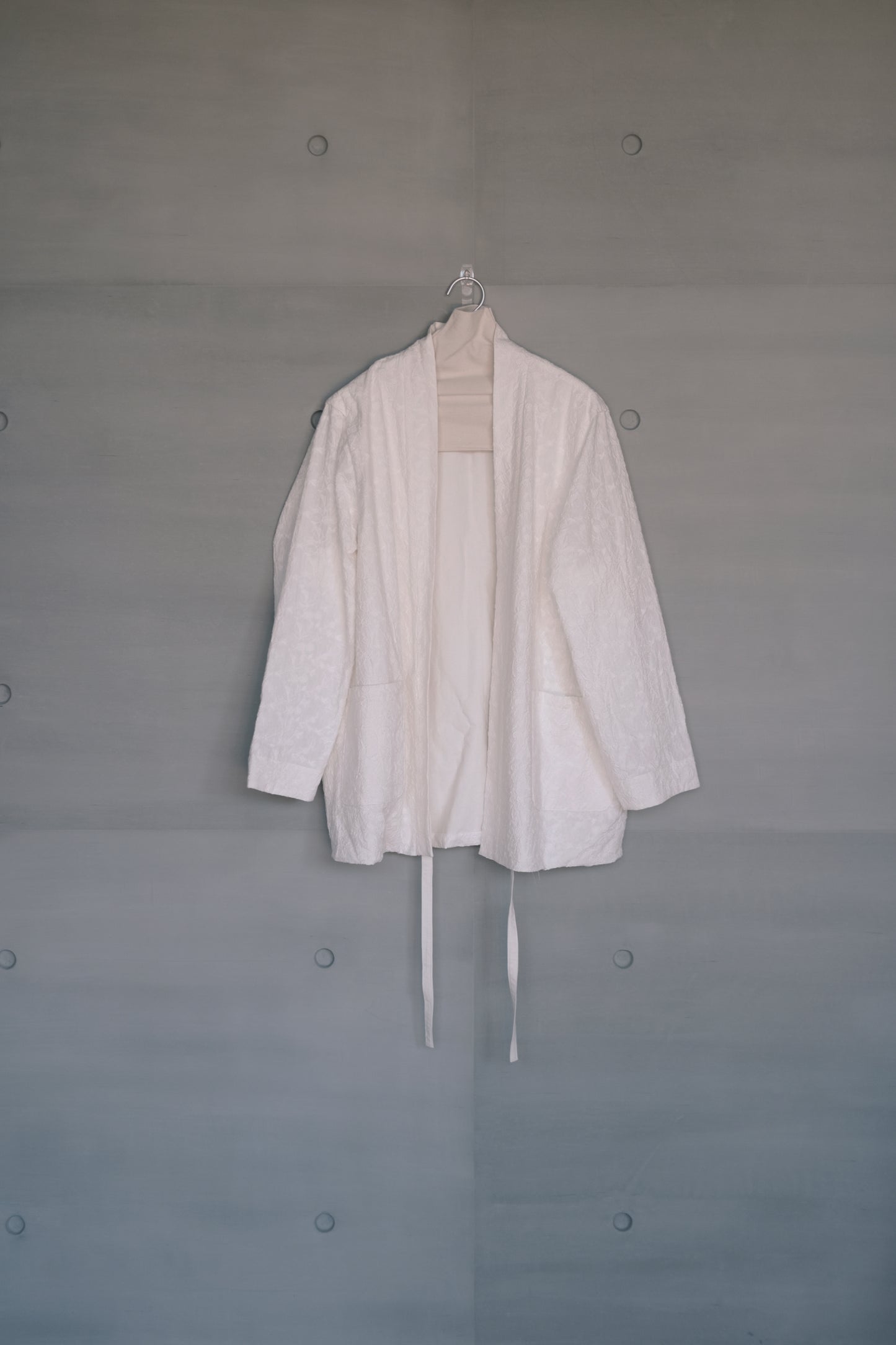 ivory embroidered jacquard mandarin jacket (limited item)