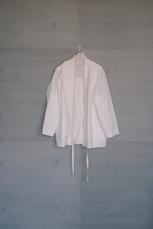 ivory embroidered jacquard mandarin jacket (limited item)