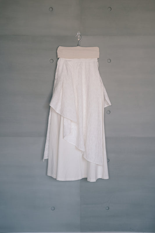 ivory embroidered jacquard layered skirt (litmited item)