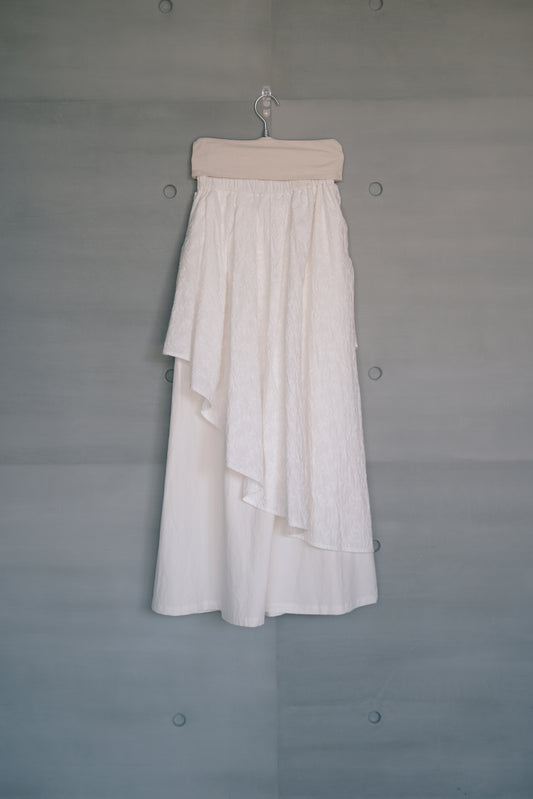 ivory embroidered jacquard layered skirt (litmited item)