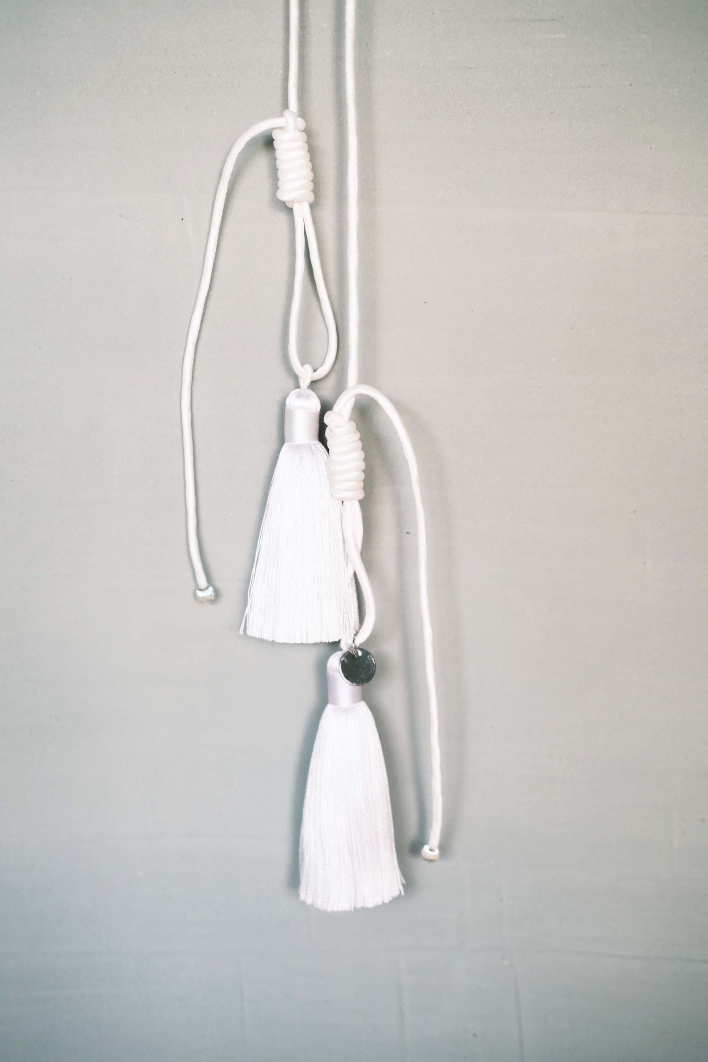 tassel self-tie rope - white