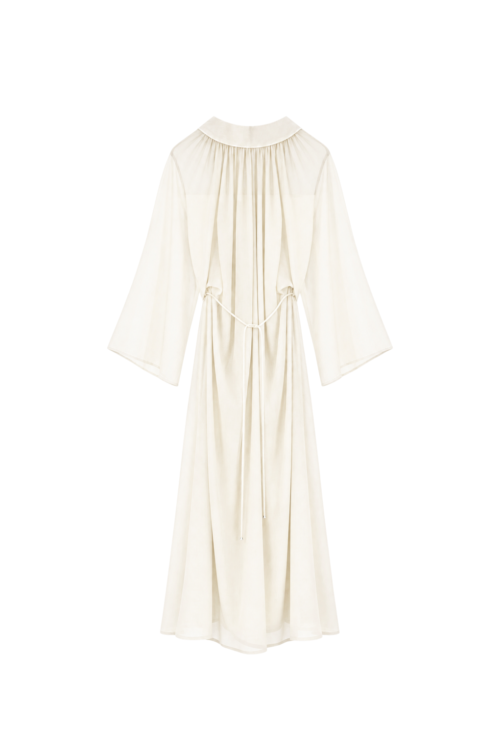 wide sleeves gathered dress- ivory (in-stock)