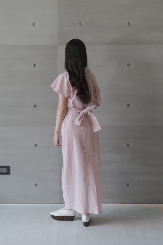 double-layers wrap pink skirt (in-stock)