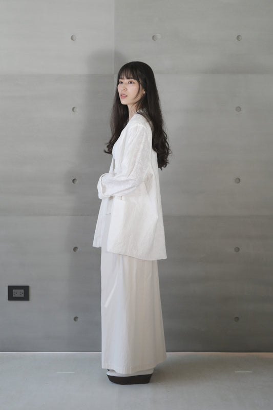 ivory embroidered jacquard mandarin jacket (limited item)