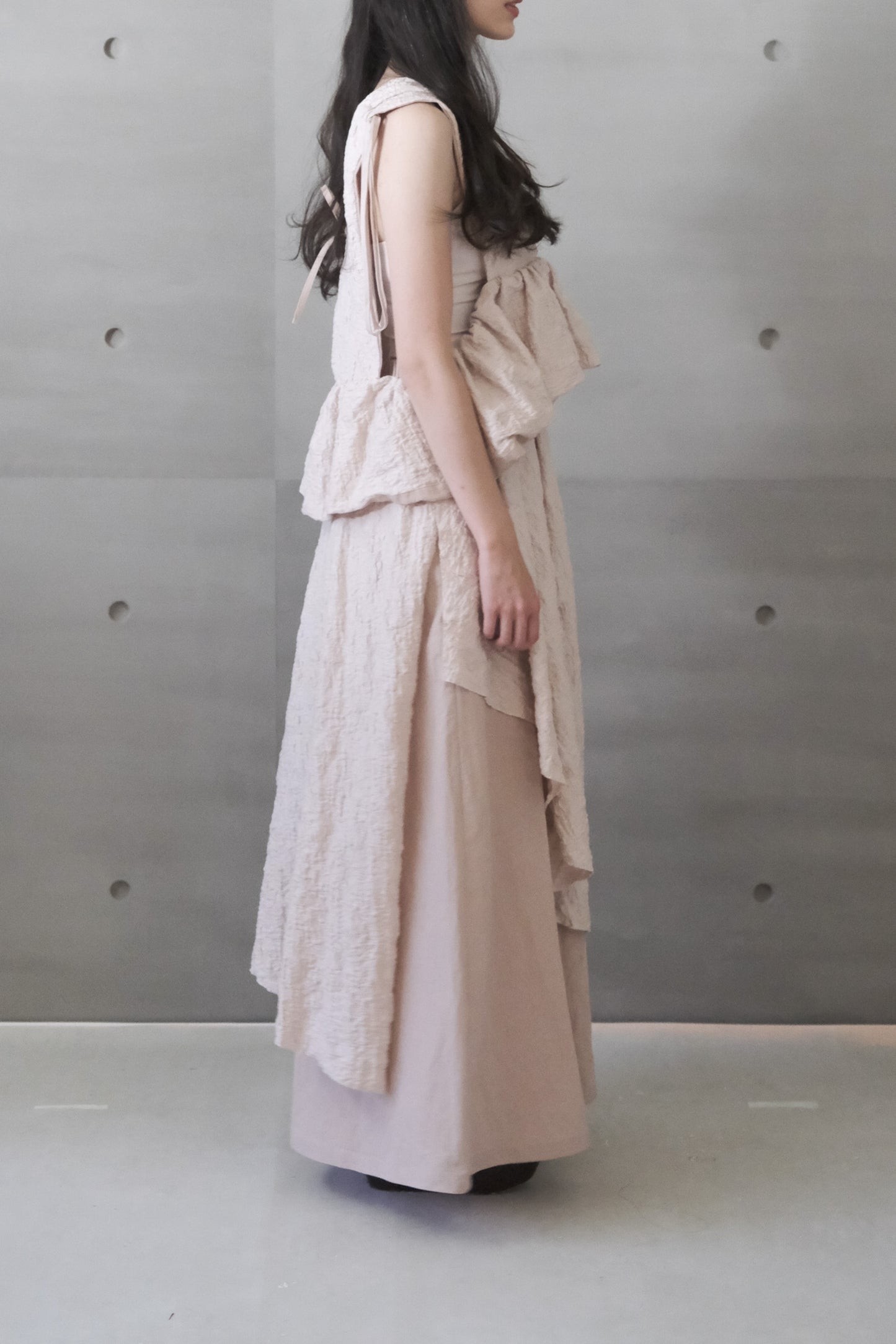 misty pink ruched layered skirt (limited item)