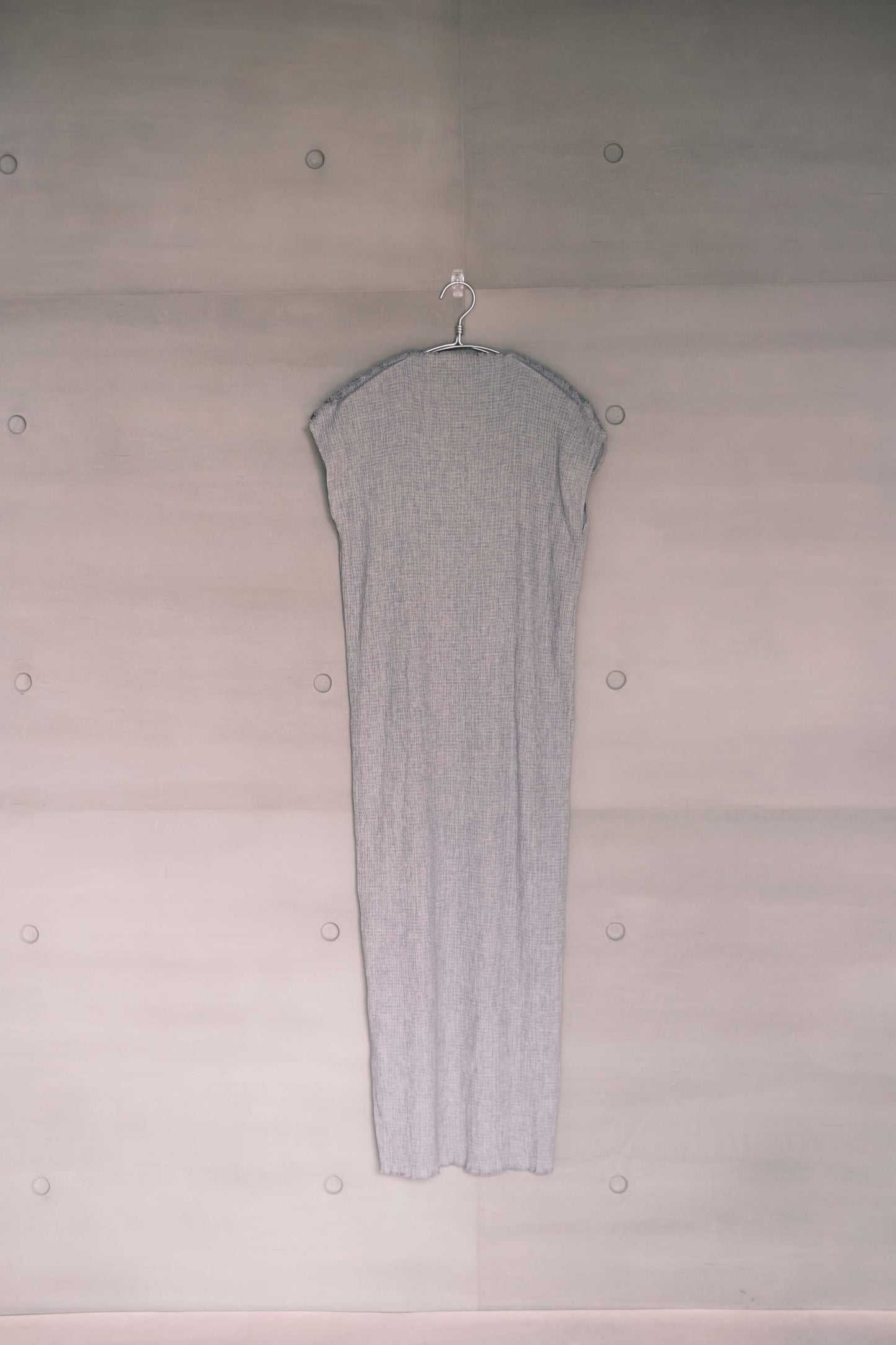 grey knit long vest dress
