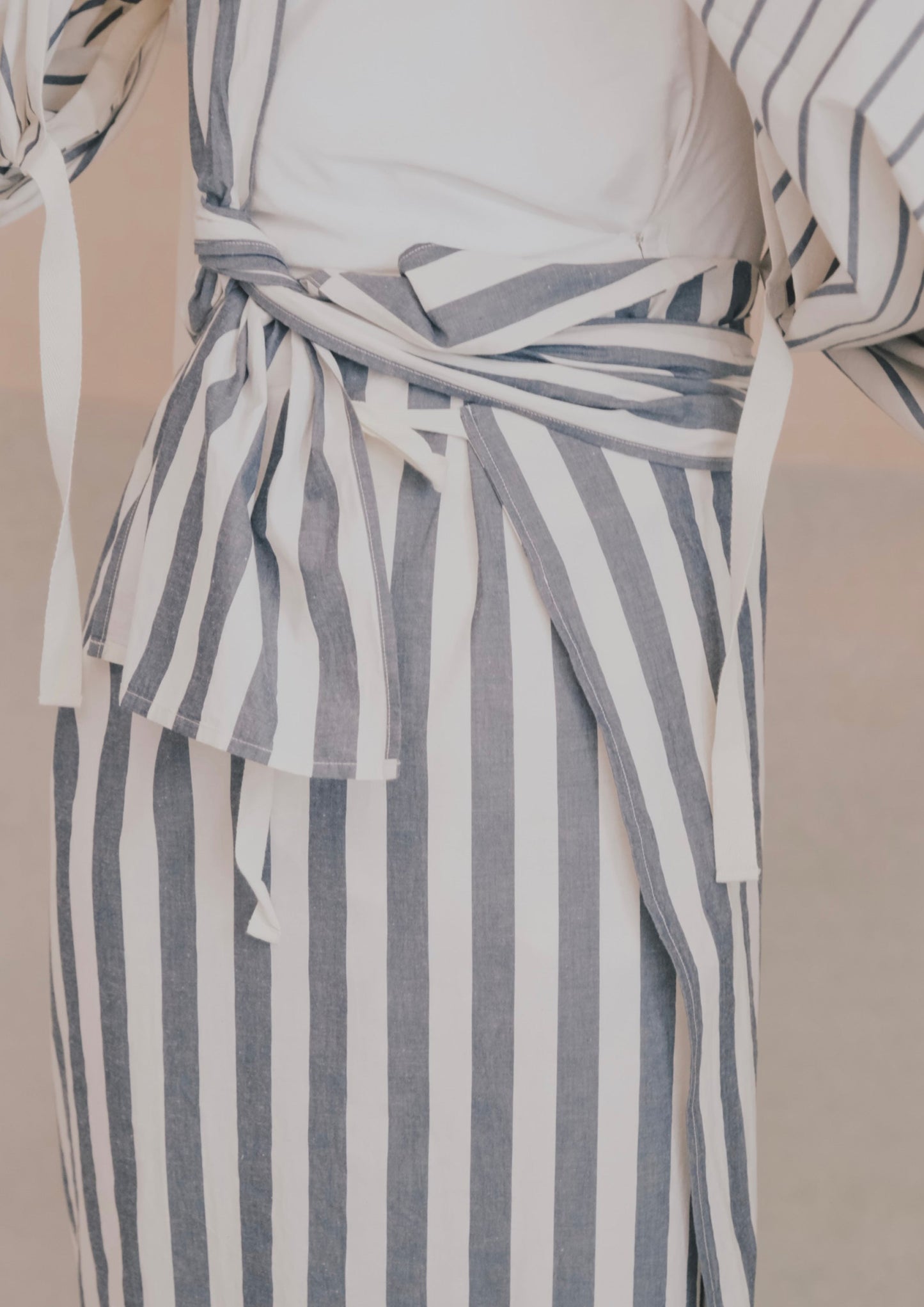 one shoulder linen-cotton wrapped skirt (in-stock)
