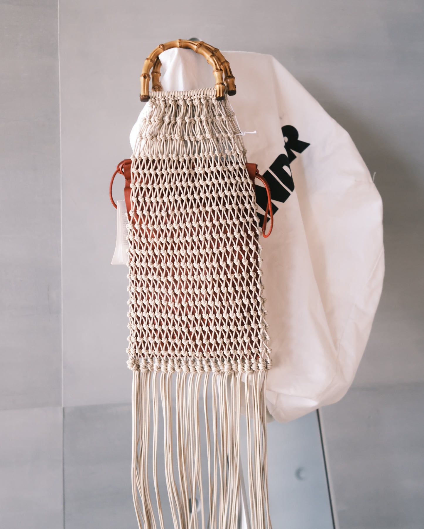 jil sander bamboo raffia bag