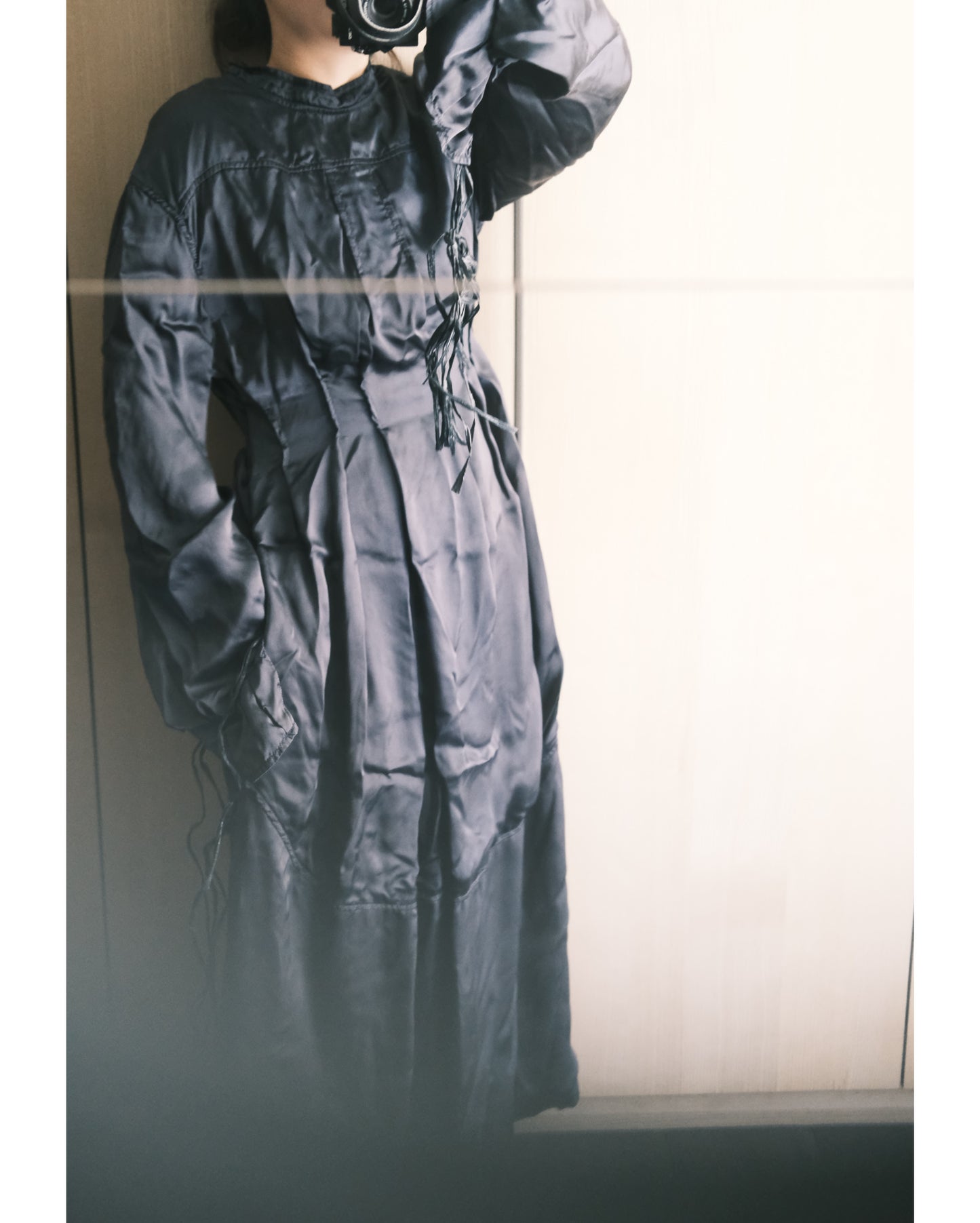 jil sander silk navy dress