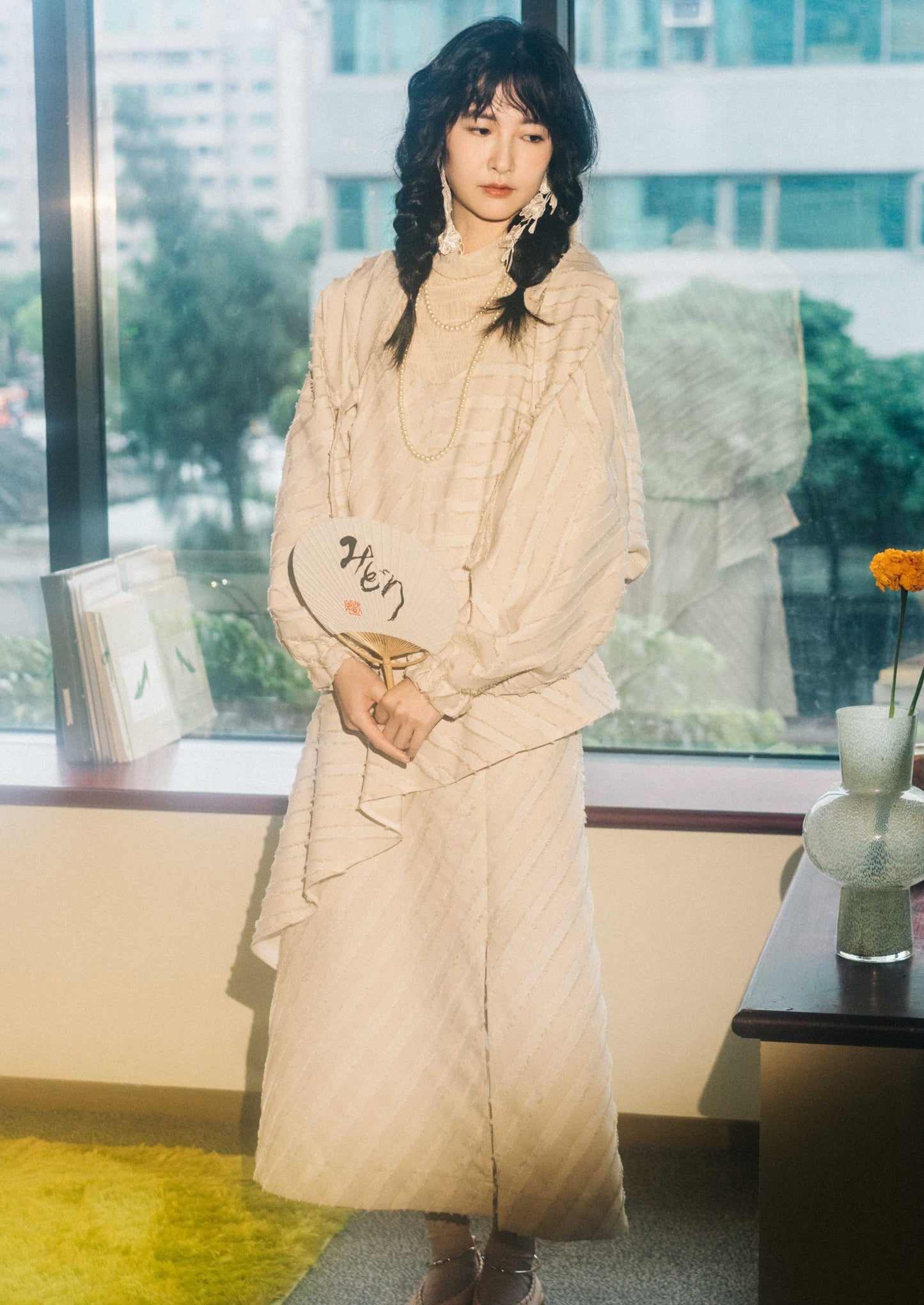 paneled constructed with stripe-jacquard jacket (in-stock)