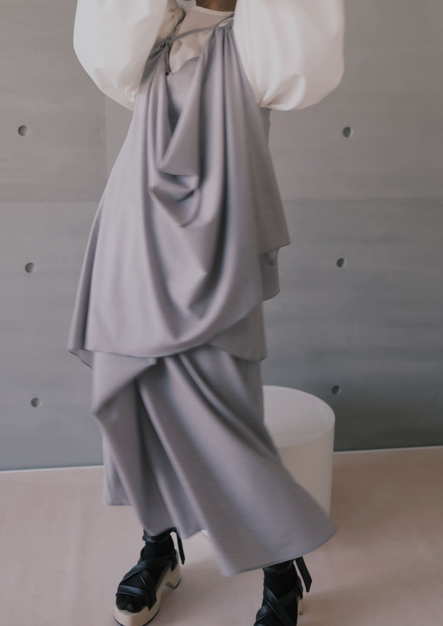 draped-overlay sleeveless top ( in-stock)