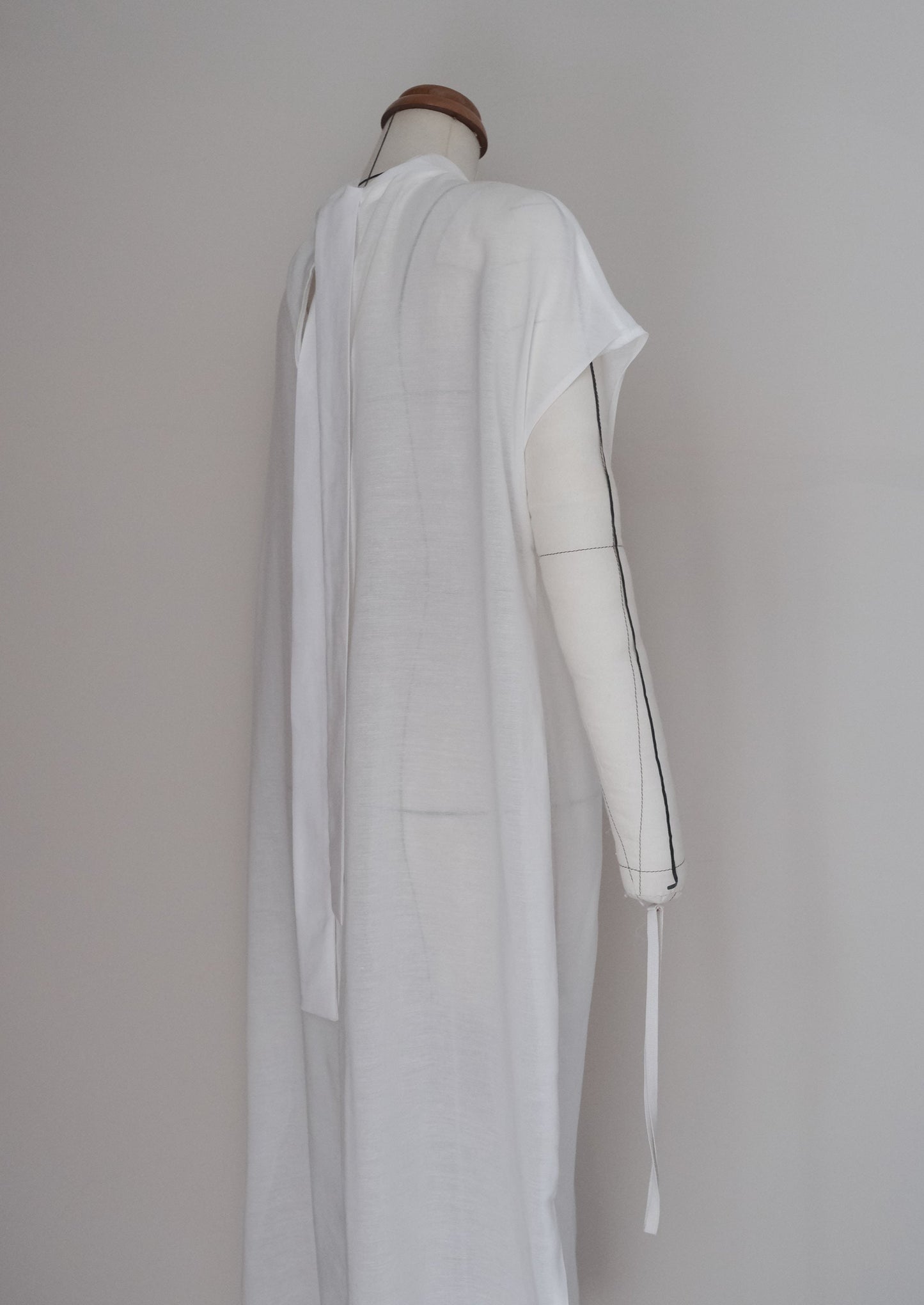 twisted-knot neckline dress - ivory (in-stock)