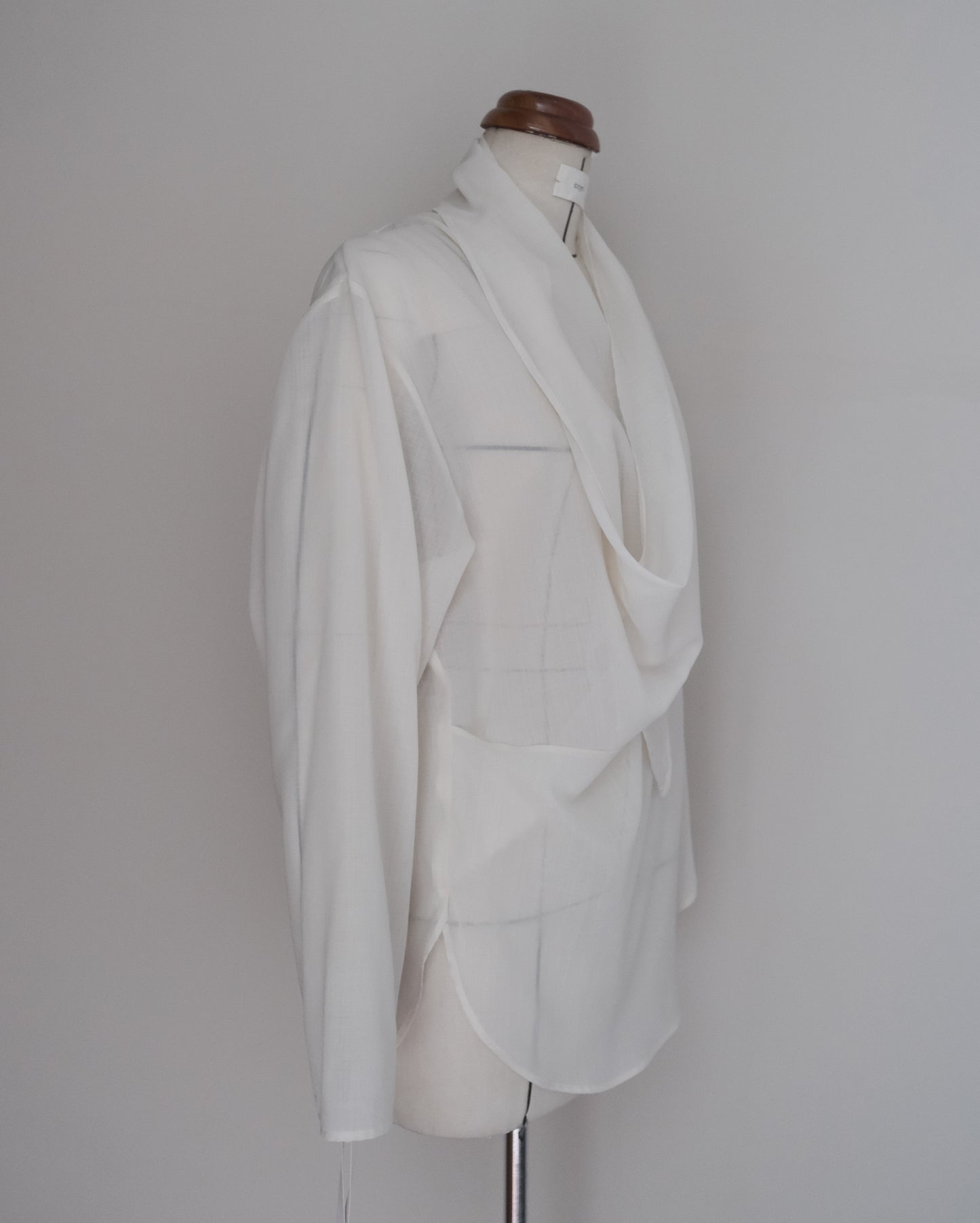 long sleeves ivory wrap blouse (in-stock)