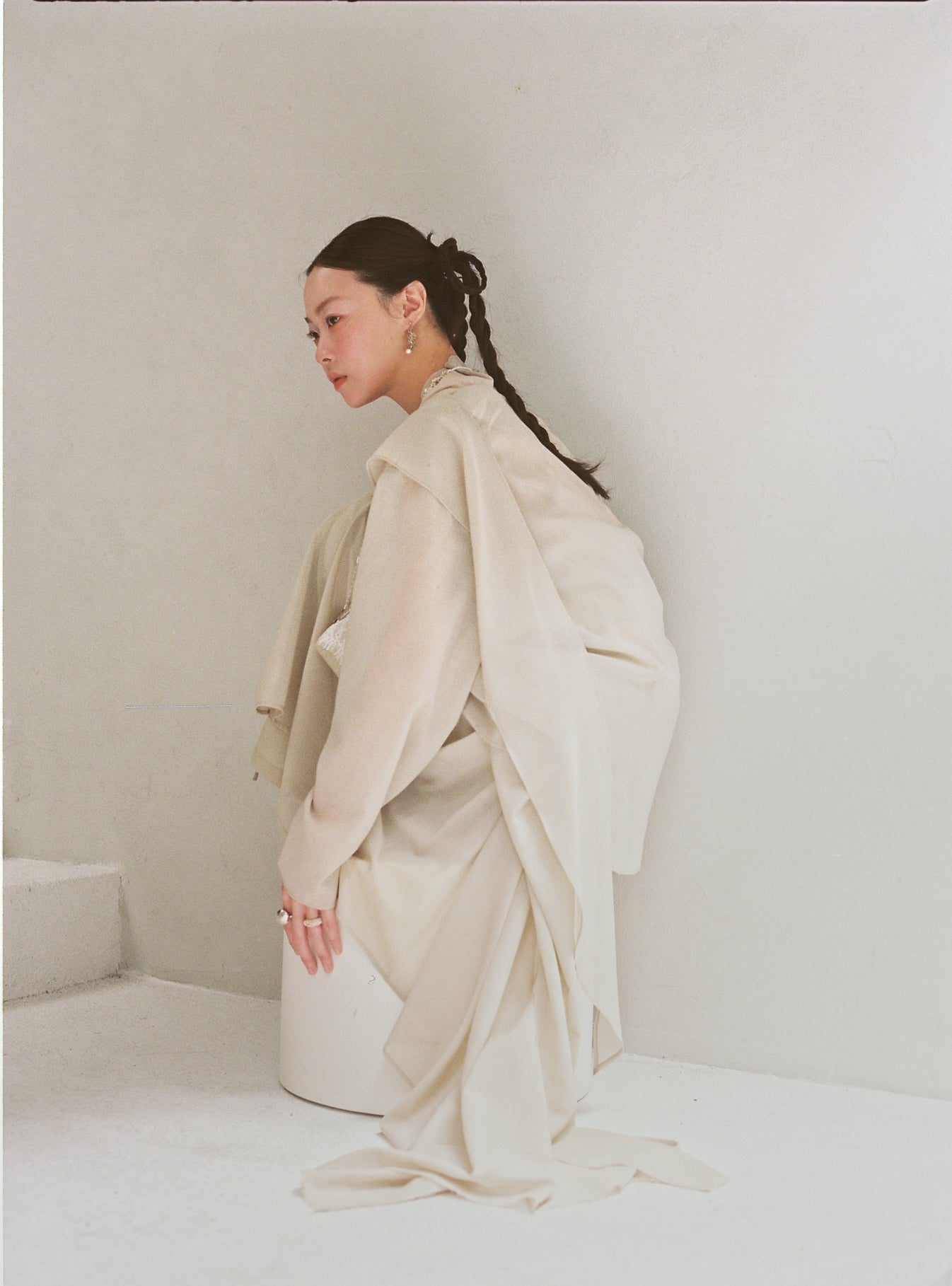 long sleeves wrap blouse - matcha (in-stock)