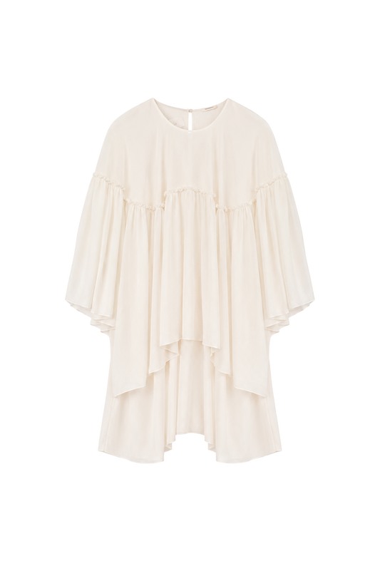 double-layer cotton flowing cream top (in-stock)