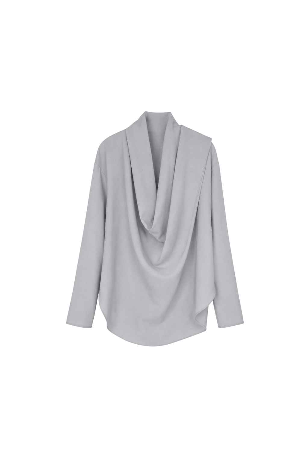 long sleeves grey wrap blouse (in-stock)