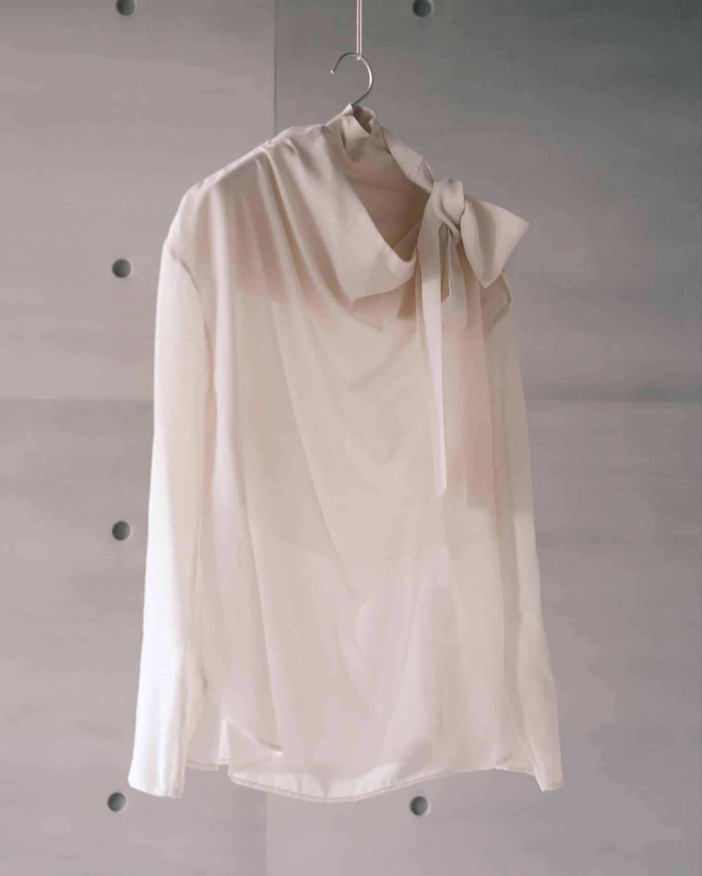 oversized tied-neck top - ivory (in-stock)