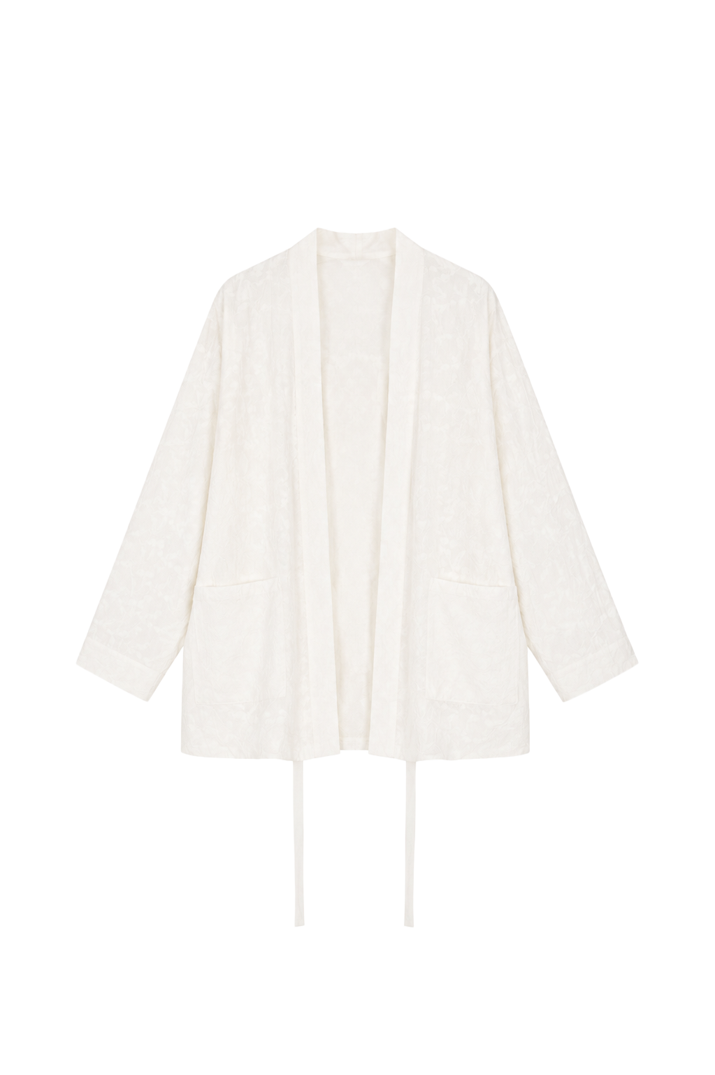 ivory embroidered jacquard mandarin jacket (in-stock)