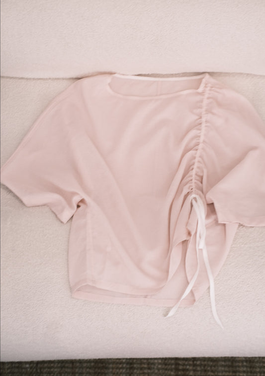pink shirring top (pre-order)